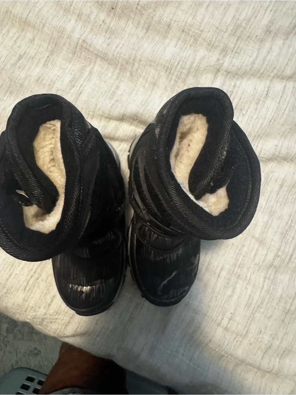 Kids Black Waterproof Snow Boots
